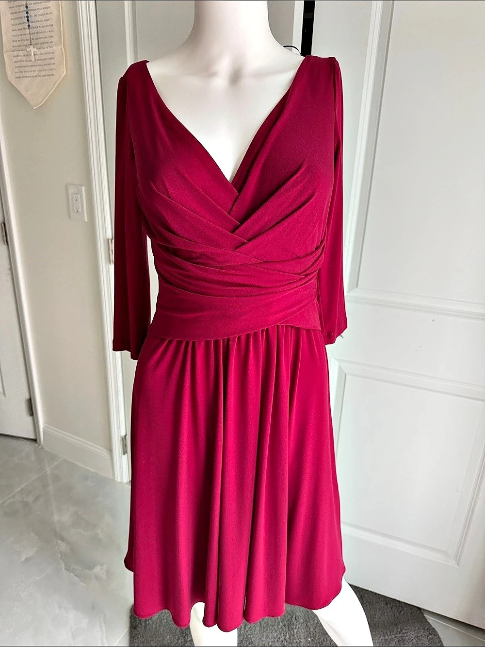 NWOT Suzi Chin for Maggy boutique  Long Sleeve  burgundy Dress